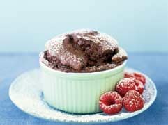 Warm chocolate souffles